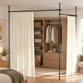 RUIE Black Room Divider Curtain Rod with Adjustable Floor to Ceiling ...