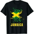 thumbnail image 2 of Jamaica Retro Vintage Watercolors Sport Jamaican Flag T-Shirt, 2 of 3