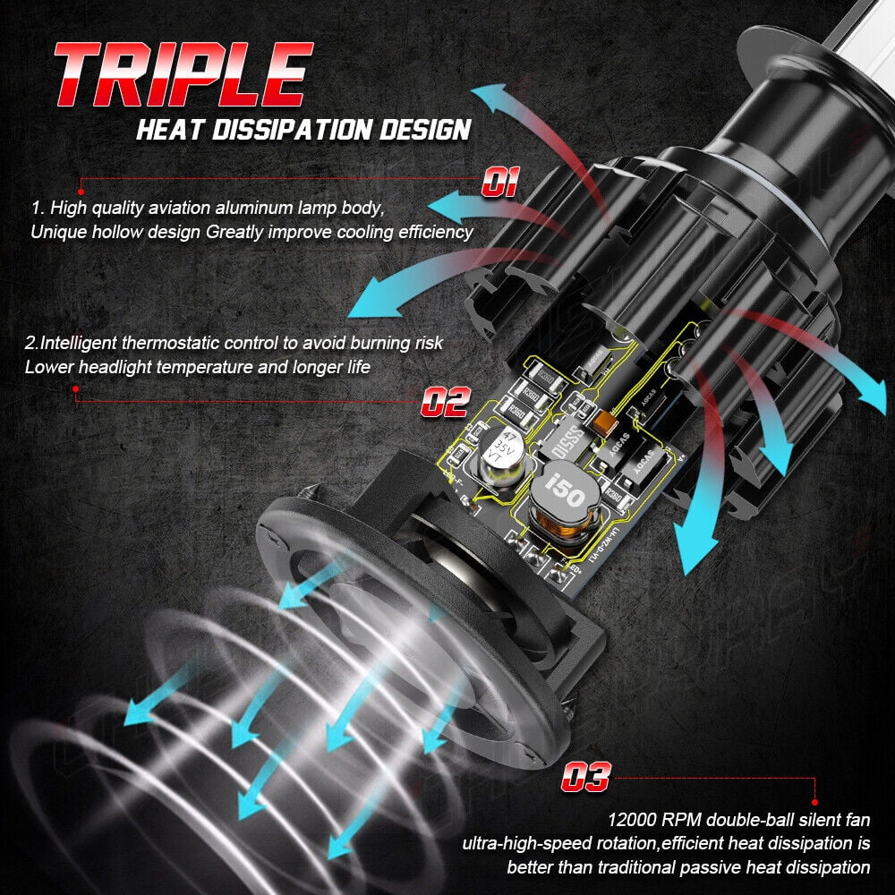 H1+H11+H11/H9 For Ford C-Max 2013-2018 6PC LED Headlight High Low Beam + Fog Light Bulbs Kit