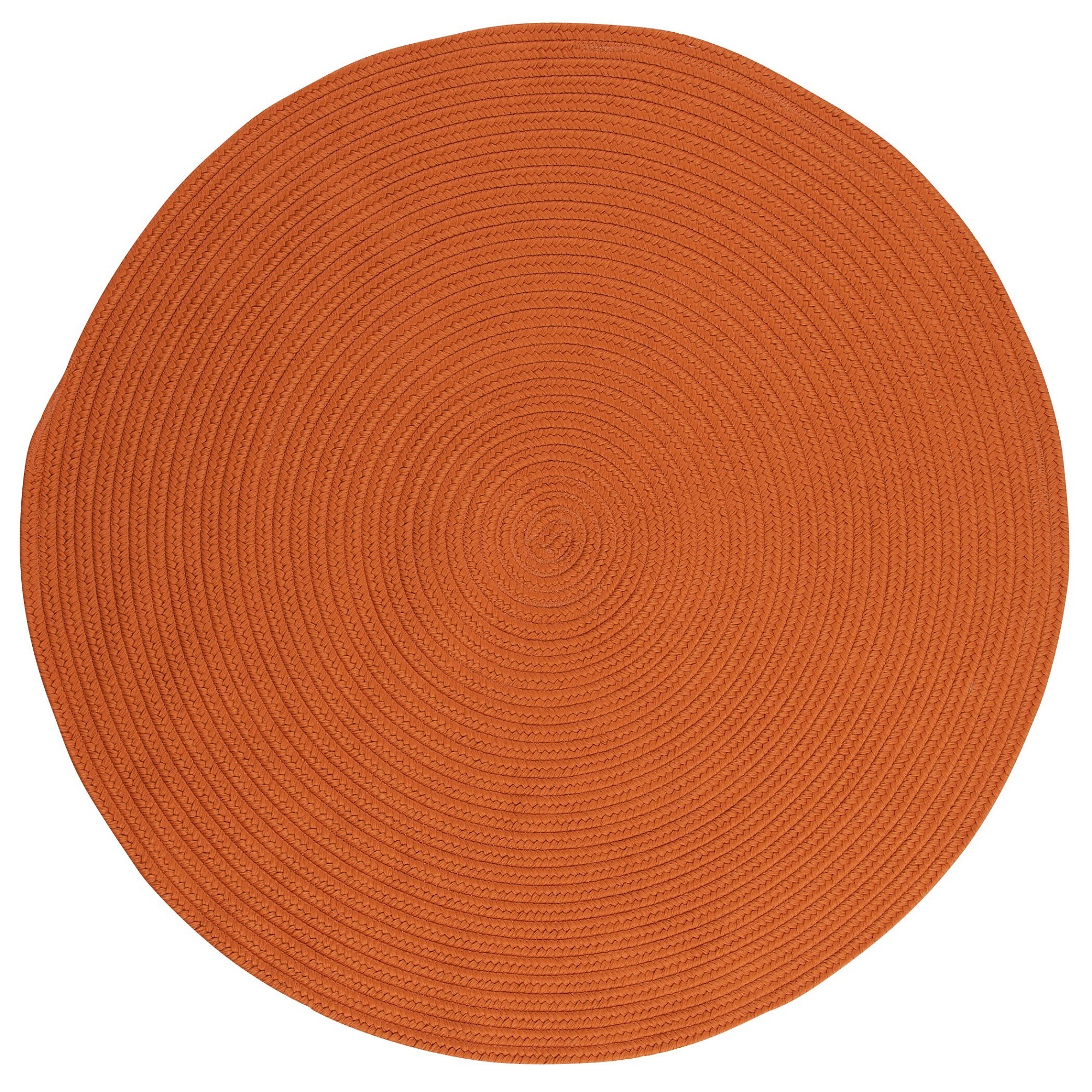 4' Rustic Orange Reversible Round Braided Area Rug