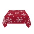 thumbnail image 3 of YFYANG Square Polyester Table Cloth, 54" x 54" Reusable Table Cover Kitchen Dining Room Red Winter Snowflake Pattern Decorative Tablecloths for Tables of 2-4 People, 3 of 8