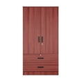 thumbnail image 3 of Woodpeckers Furniture and Mattress 2-Door Wardrobe with 2-Drawers New Design, 3 of 6