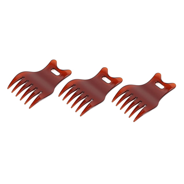 Wide Round Tooth Comb, Comfortable 3Pcs Texture Comb Glossy Teeth Retro For Home