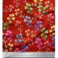 thumbnail image 1 of Soimoi Poly Georgette Fabric Lilac Floral Print Fabric by The Yard 52 Inch Wide, 1 of 1