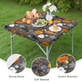 thumbnail image 4 of Autumn Halloween Scene Pattern Square Fitted Tablecloth with Elastic Edge,Square Table Cover,Washable Elastic Table Cover for Home Kitchen Party Decor 34"x34", 4 of 6