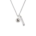thumbnail image 2 of Delight Jewelry Silvertone Disc 1/2'' Initial - k - Silvertone Courage Strength Wisdom Honesty Bar Charm Necklace, 23", 2 of 4