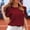 Watermelon Red, variant on Hvot&aat Womens Summer Trendy Puff Sleeve Tops Business Casual Dressy Blouses Round Neck Solid Color T-shirts