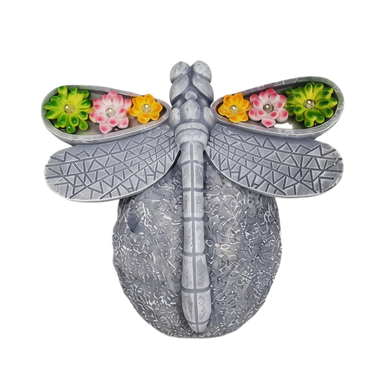 Solar Garden Dragonfly Statue – Outdoor Yard Art With Auto LED Light, UV-Protected Hand-Painted Decoration For Patio, Lawn, Balcony (8-10 Hour Glow)