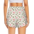 thumbnail image 2 of Lsque Rose Flowers Printed Women's Running Shorts with Liner Pockets,Elastic Quick Dry Workout Athletic Gym Yoga Shorts,Womens High Waist Shorts-Small, 2 of 9