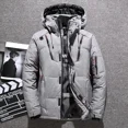 thumbnail image 3 of Chaqueta de plumón de pato blanco de invierno para hombre, chaqueta acolchada gruesa y ajustada con capucha cálida, abrigo informal de alta calidad para hombre, abrigo térmico, 3 of 5