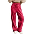 thumbnail image 4 of Fgvctg Womens Sweatpants Wide Leg Baggy Lounge Pants Winter Athletic Outfit High Waisted Drawstring Joggers Clothes Watermelon Red L, 4 of 4