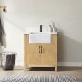 thumbnail image 5 of Vinnova Sevilla 30" White Faux Stone Top Single Sink Bathroom Vanity in Washed Ash No Mirror, 5 of 7