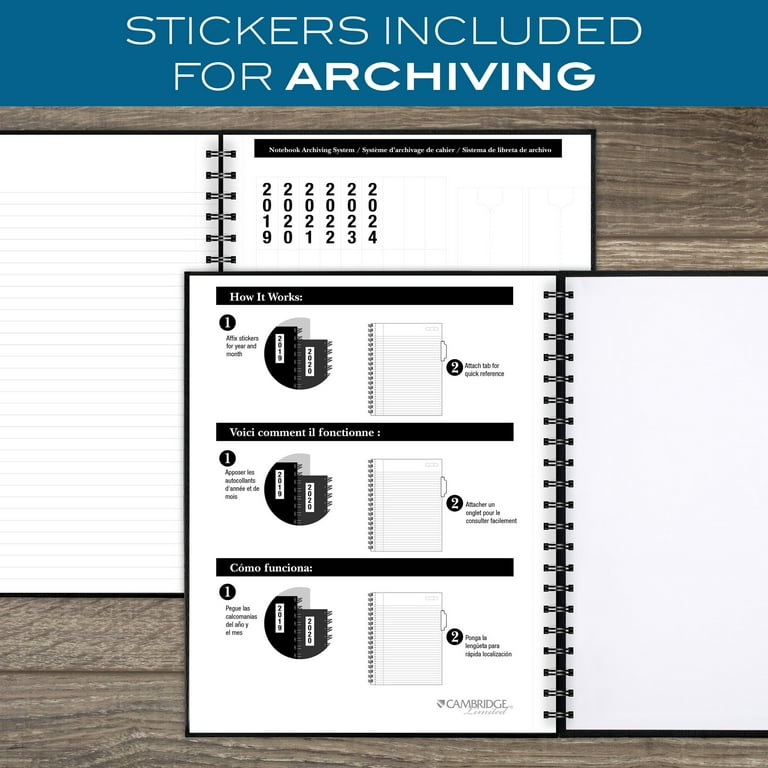 Hardbound Office Notebook, 1 Subject, Wide Rule, Black, 11 x