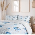 thumbnail image 6 of Ambesonne Rose Duvet Cover Set, Blue Color Romantic Flower, 2-Calking, Blue Grey, 6 of 7
