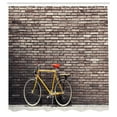 thumbnail image 3 of Ambesonne Vintage Shower Curtain, Retro Bicycle on Wall, 69"Wx84"L, Grey Yellow Red, 3 of 5