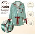 thumbnail image 5 of 2026 Christmas Pajamas for Women Bow Tie Button Up Top and Ruffle Shorts 2 Piece Silk Satin Pjs Y2k Cute Sleepwear, 5 of 6