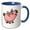 Blue/White, variant on 3drose, Funny Cool Funky Pink Pig Cartoon, 11oz Mug