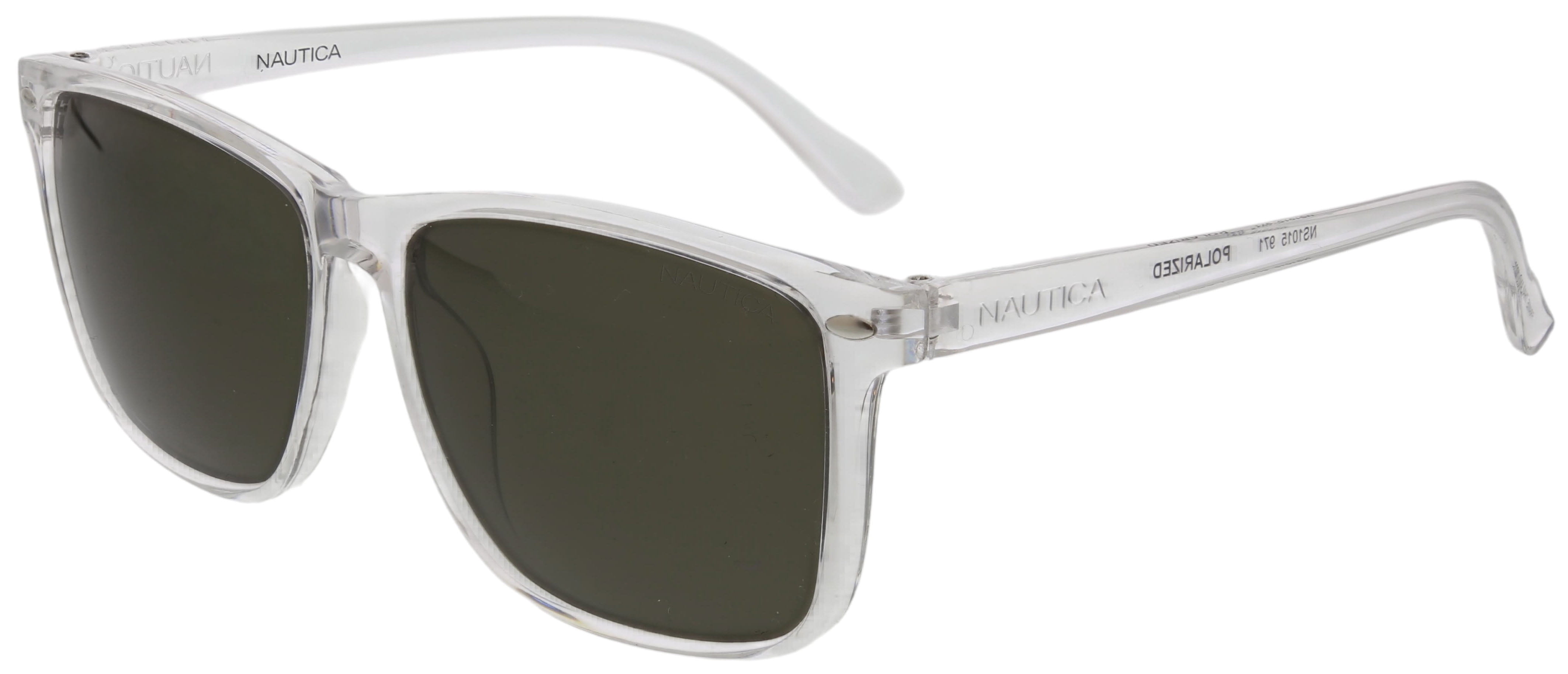 Nautica Men's Crystal Clear Polarized Modern Square Sunglasses