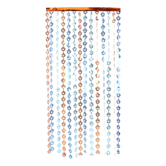 TAILTOSS Pet Birthday Decorations Dog Paw Tinsel Fringe Curtain Bronze 1Pcs Party Decoration Photo Background