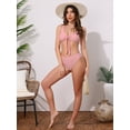 thumbnail image 5 of DARING DIVA Women's Lace Up Decoration Push Up Bikini Sets Small Pink, 5 of 6