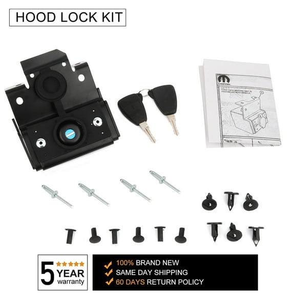 CCIYU Pair fits for Jeep Wrangler JK 2 Doors / 4 Doors(2007 2008 2009 2010 2011 2012 2013 2014 2015 2016 2017 2018 ) Hood Catch Latch Set Kit Hood Locking Red Aluminum Umlimted.