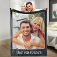 thumbnail image 4 of Custom Blanket With Photo Text Personalized Throw Customized Picture Blanket For Adult Kid Birthday Halloween Fathers Mothers Valentines Day Gift Christmas(1*Photo-75X100), 4 of 5