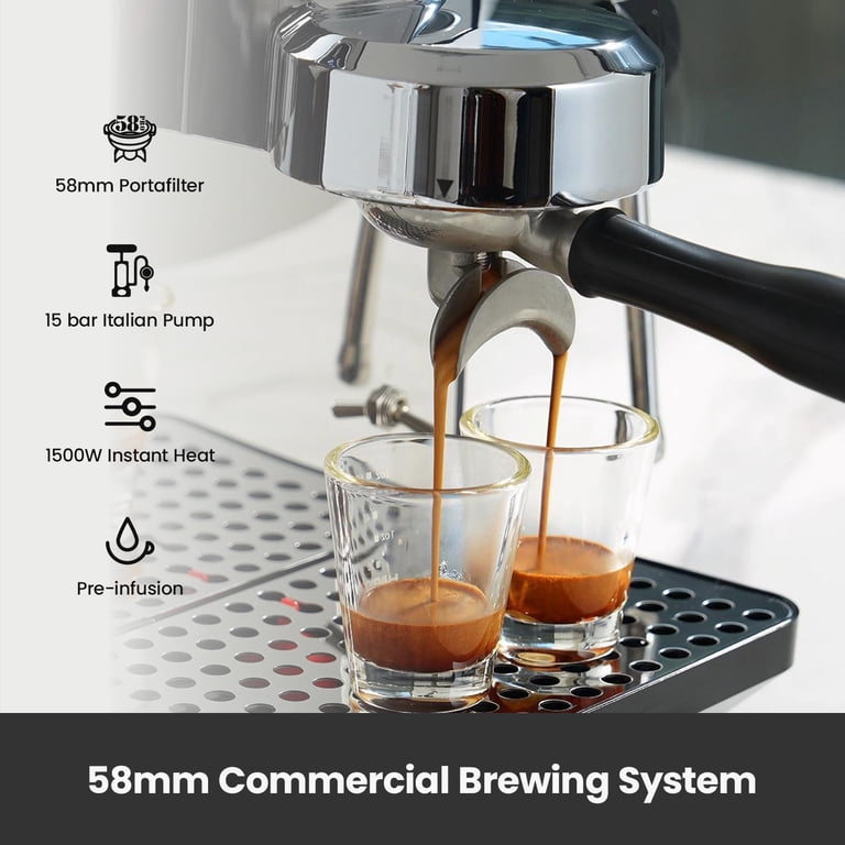 Gemilai G3006 Owl 15-Bar Semi-Auto Espresso Machine, Dual Display