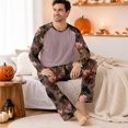 thumbnail image 4 of Men's Halloween Pajama Set Ghost Pumpkin Print Long Sleeve Soft Top Pants Nighty Set Cute Funny Costumes, 4 of 4