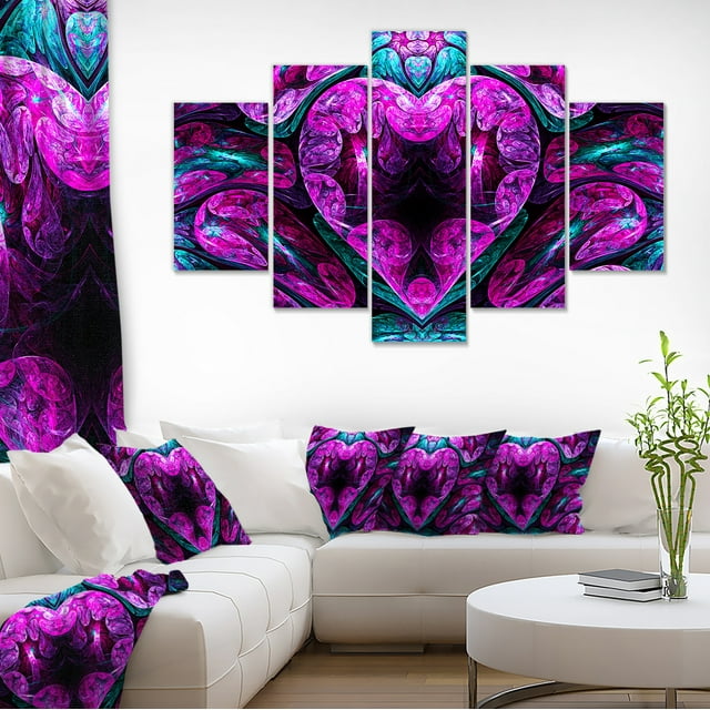 Cœur Mystique Froid Violet - Impression d'Art Floral sur Toile
