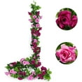 thumbnail image 2 of Popular!Maojin Paquete de 2 guirnaldas de flores artificiales, 15,8 pies, rosas falsas, flores de seda, hiedra rosa colgante para boda, arco, fiesta, hogar, jardín, decoración de pared, 2 of 8