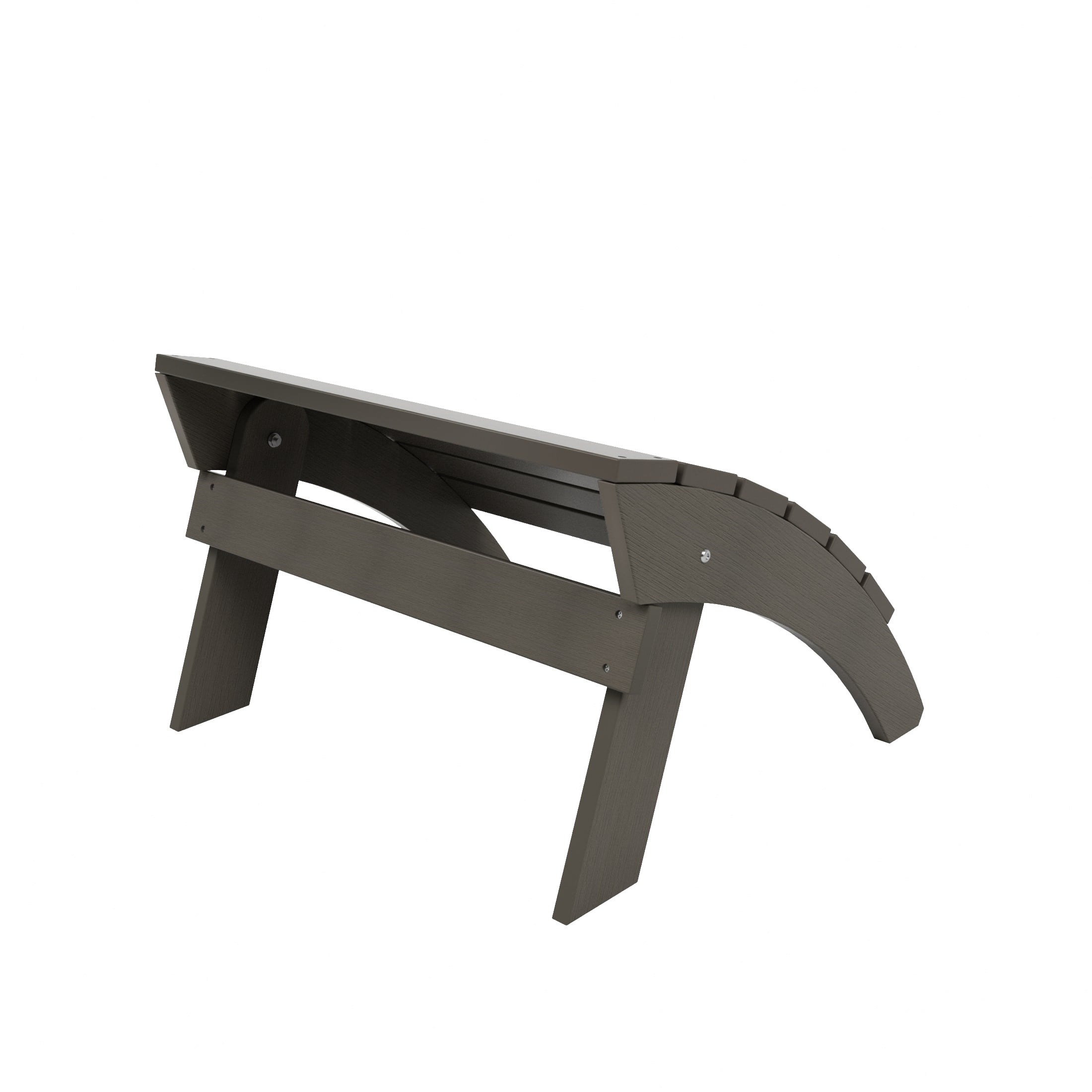 Outdoor Adirondack Chair Folding Ottoman, Charcoal Gray