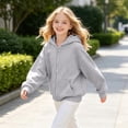 thumbnail image 5 of YOUYEDIAN Jackets for Girls Fall Winter Full Zip up Hooded Jacket Casual Long Sleeve Fleece Hoodie, 5 of 5