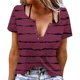 thumbnail image 1 of Camisetas de Manga Corta para las Mujeres Casual Impresa No Estructurada Botón-Arriba Cuello Redondo Camiseta, Camisetas de Manga Corta de las Mujeres Casual Blusa Vintage, 1 of 6
