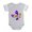 Heather Gray, variant on CafePress - Purple Dinosaur 1St Birthda - Cute Infant Baby Football Bodysuit