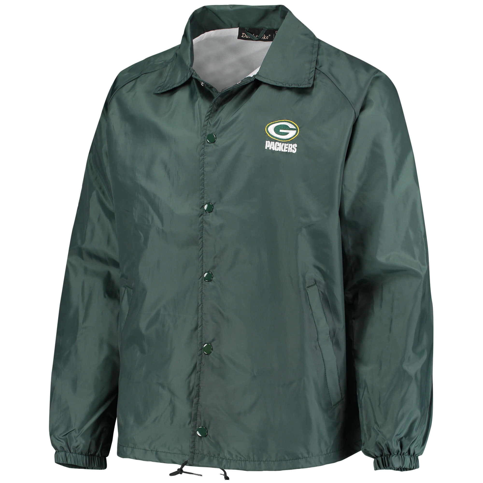 Green Bay Packers Coaches Classic Raglan Full Snap Windbreaker Jacket Green Walmart Com Walmart Com