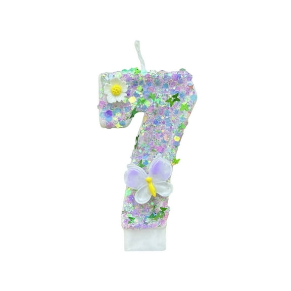 Luoshdecor Birthday Number Candles,Birthday Glitter Cake Candles for Christmas Birthday Wedding Party Cake Topper Anniversary Decor (7)