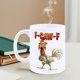 thumbnail image 3 of Taza de café con diseño de pollo y gallo para hombre y mujer, de cerámica de 11 oz, para té, regalo novedoso, para oficina, hogar, café, taza de café., 3 of 6
