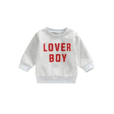 

Infant Toddler Baby Valentine s Day Loose Pullover Long Sleeve O Neck Letter Print Fall Spring Sweatshirt For Girls Boys