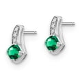 thumbnail image 2 of 1/2 Carat (ctw) Boucles d'Oreilles Émeraude Créées en Laboratoire en Argent Sterling, 2 of 2