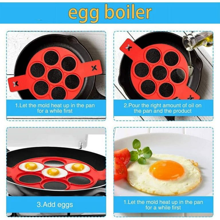 Non Stick Flipping Pancake Maker Silicone Mold Breakfast Omelette Mould 3  Shape