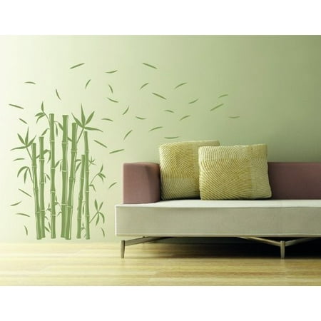 Bamboo Wall Sticker - Bamboo Wall Decal - Wall Sticker, Vinyl Wall Art, Home Decor, Wall Mural - 3726 - Black, 47in x 58in