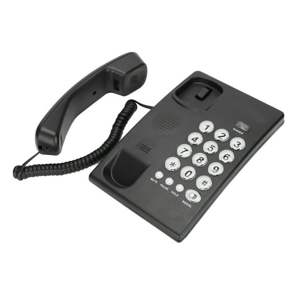 Desktop Phone, Landline Phone Large Button High Volume Durable for Home Black,White