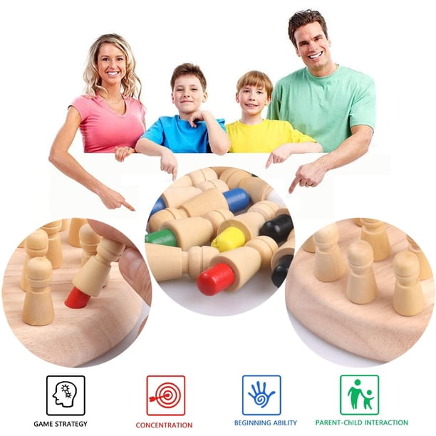 Chess de mémoire | Jouets éducatifs | Jeu d'échecs à mémoire en bois | Jeu d 'échecs