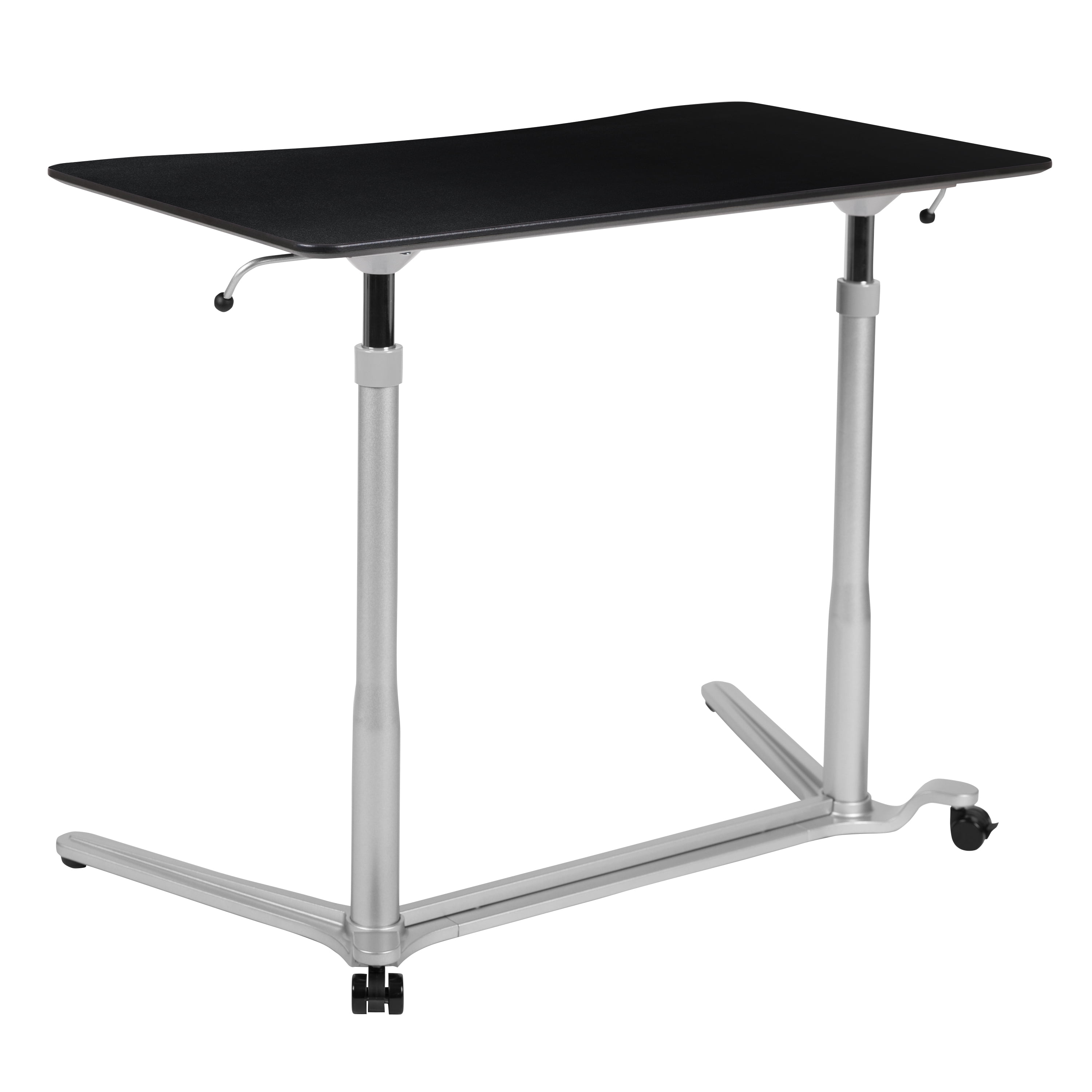 Emma + Oliver Sit-Down, Stand-Up Black Ergonomic Computer Desk - Standing Desk