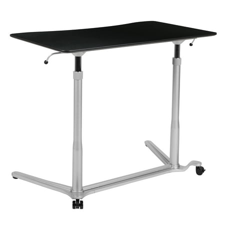 Flash Furniture Sit-Down, Stand-Up Black Computer Ergonomic Desk with 37.375