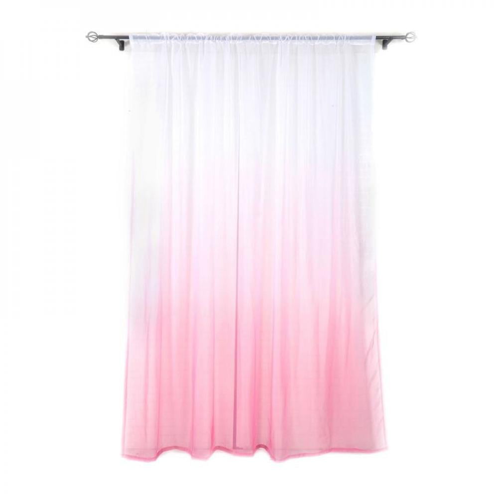 3D Printed Single Panel Divider Sheer Voile Curtain Tulle Gradient Color 
