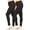 Black-Black, variant on Moa Collection Women's Plus Size Solid High Waist Full Length Female Leggings(Pack of 2)