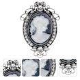 thumbnail image 3 of 1pc Rétro Résine Beauté Broche Délicate Incrusté de Strass Femmes Bijoux, 3 of 8