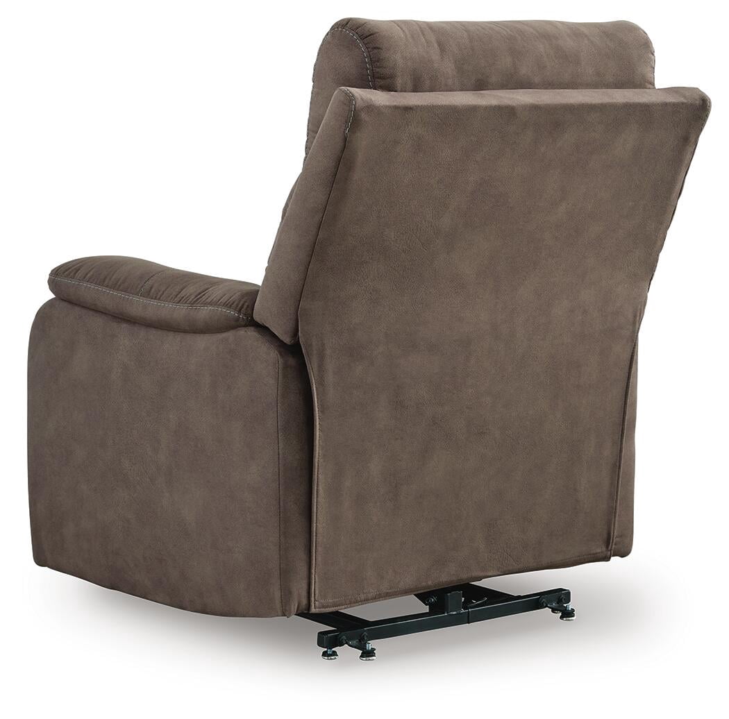 Signature Design by Ashley Crestmeade Power Lift Recliner Chair with Heat, Massage, USB Charging - Espresso Brown Faux Leather Electric Lift Chair