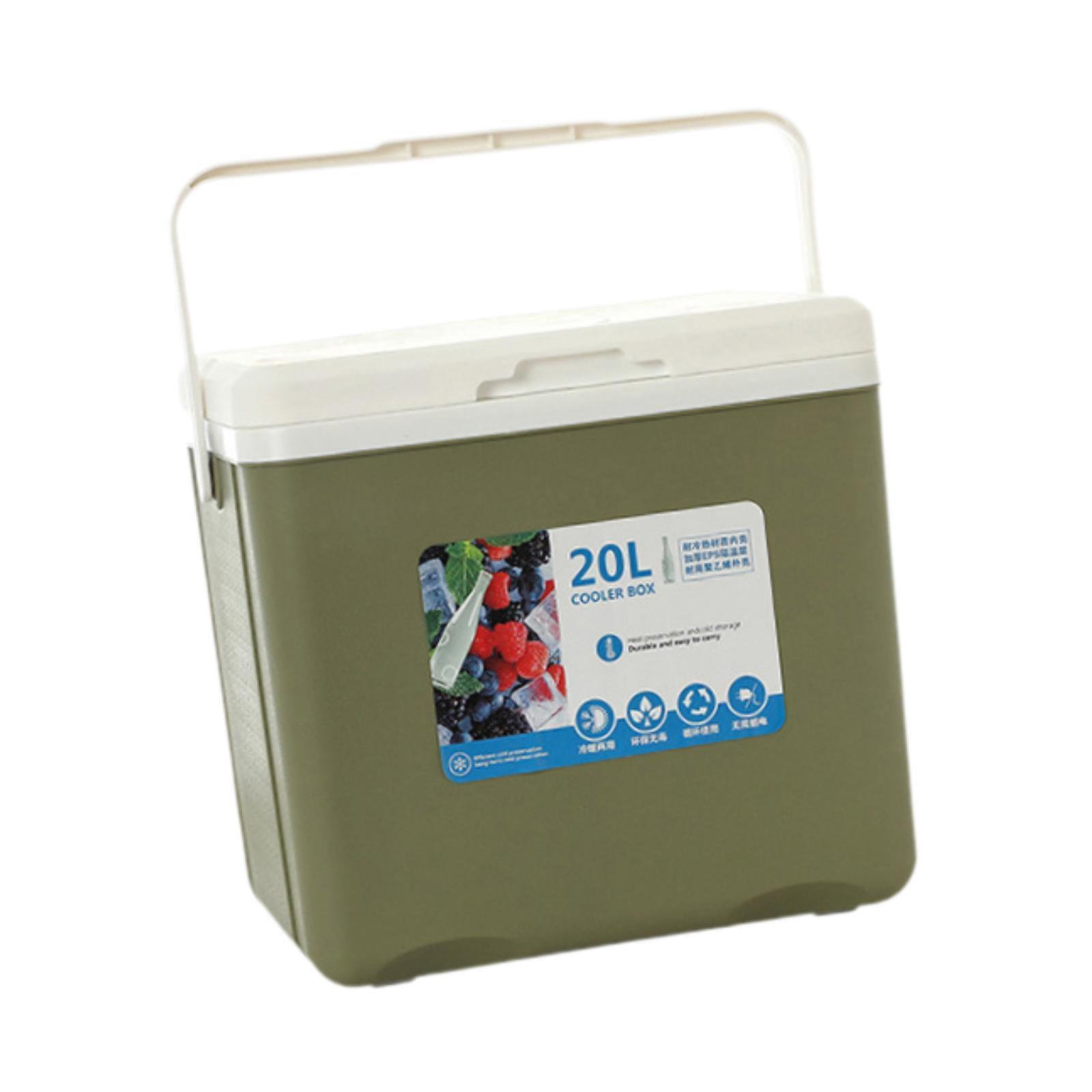 MAGIDEAL Box 20L with Heavy Duty Handle Ice Chest Small for Stall Beach Picnic Green